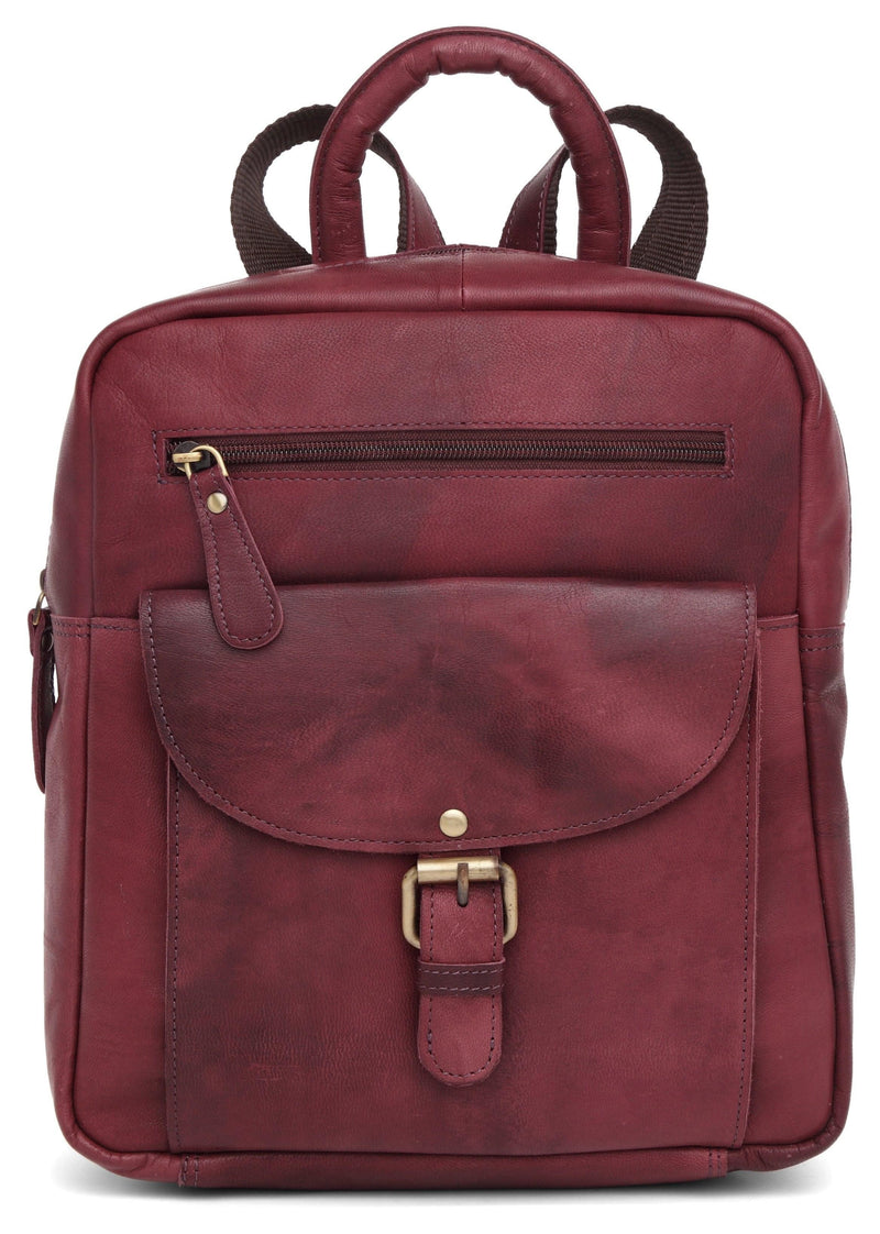 Designer Leather Backpack MB526-Backpack-J WILSON London-Purple-J Wilson London