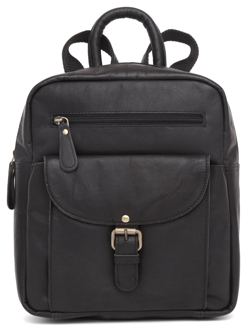 Designer Leather Backpack MB526-Backpack-J WILSON London-Black-J Wilson London