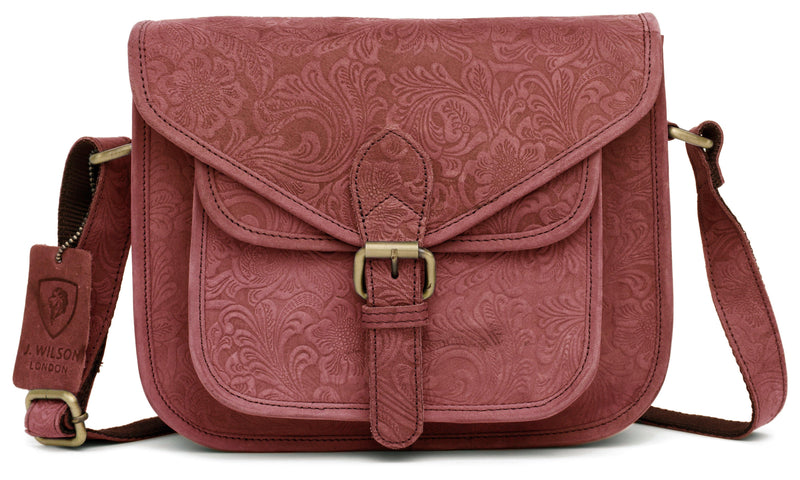 Ladies Leather Satchel Flower Bag WHLB08 - J Wilson London