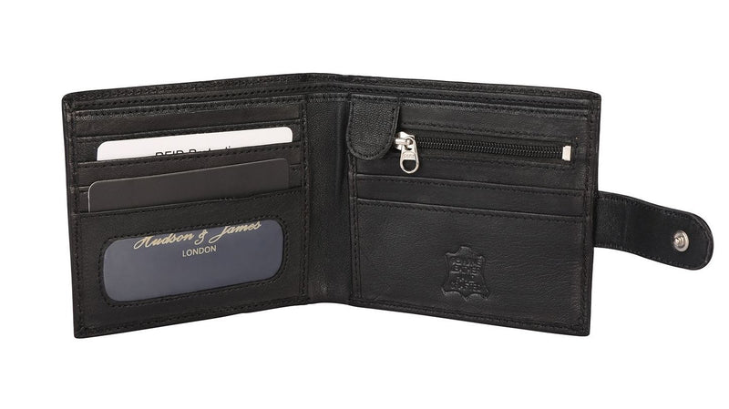 Mens Leather Wallet RFID Safe HJ72