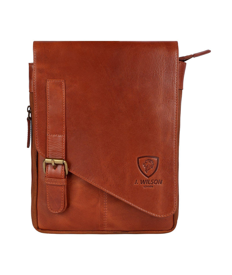 Mens Leather Shoulder Sling Bag HB34 - J Wilson London