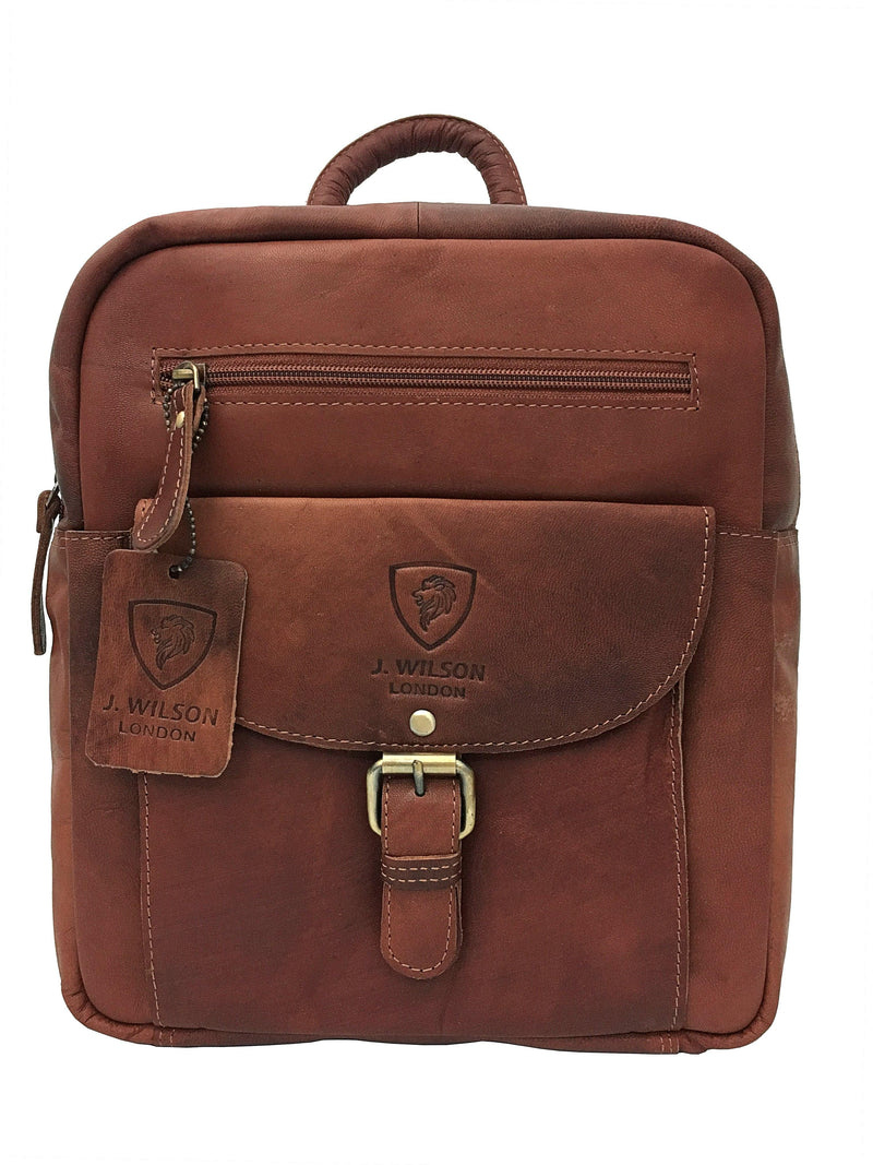 Designer Leather Backpack MB526-Backpack-J WILSON London-Hunter Reddish Brown-J Wilson London