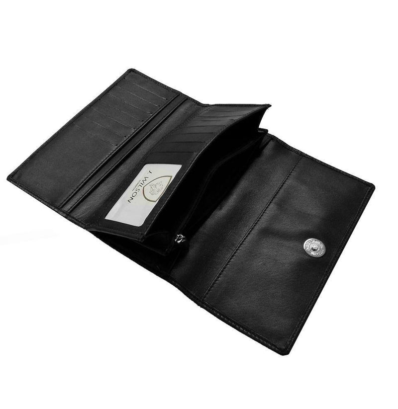 Ladies Personalised Leather Purse RFID Safe 7201 - J Wilson London