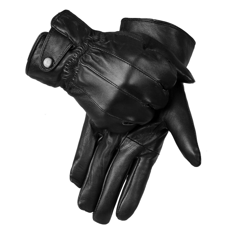 Mens Black Leather Gloves 023
